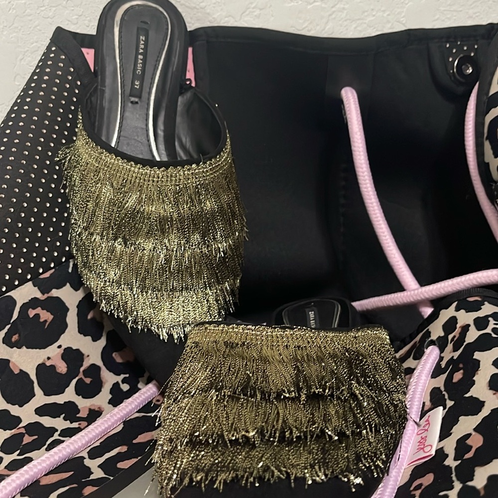 Zara Flat Mule with Fringe
